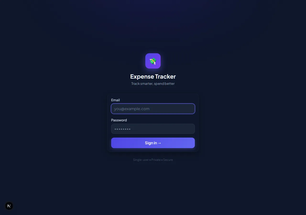 Login page