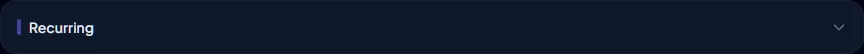 Recurring transactions section on the dashboard